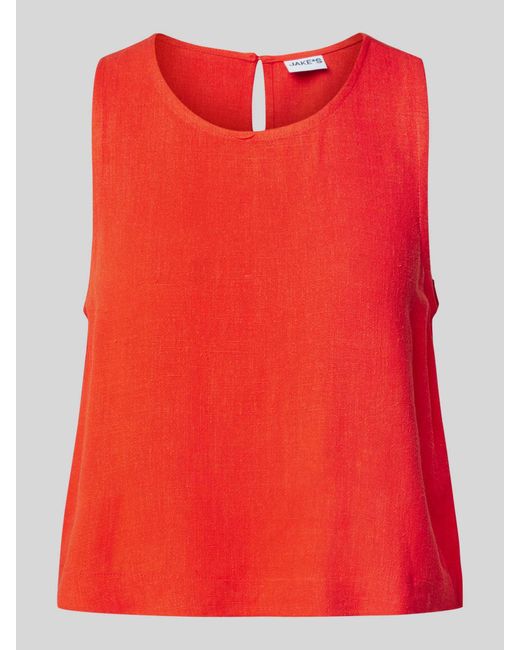 Jake*s Korte Top Met Ronde Hals in het Red