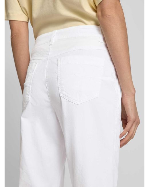 Marc Cain Feminine Fit Broek Met Verkorte Pasvorm En Steekzakken in het White
