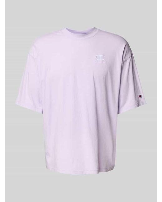 Champion Relaxed Fit T-Shirt mit Label-Stitching in Purple für Herren