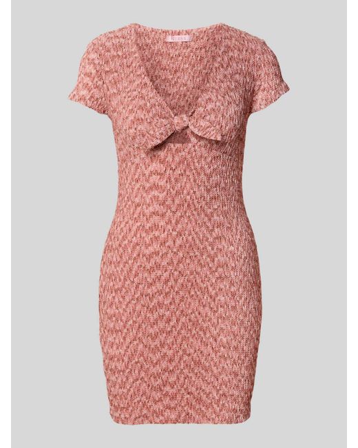 Guess Mini-Jurk Met V-Hals En Knoopdetail, Model 'Naleny' in het Pink