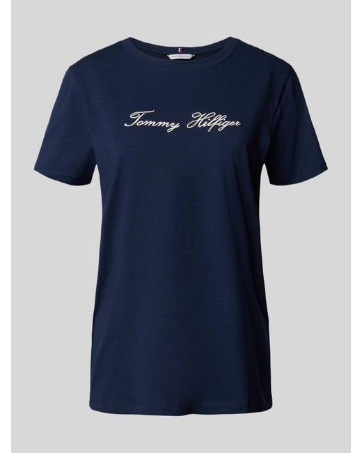 Tommy Hilfiger Regular Fit T-Shirt Van Puur Katoen in het Blue