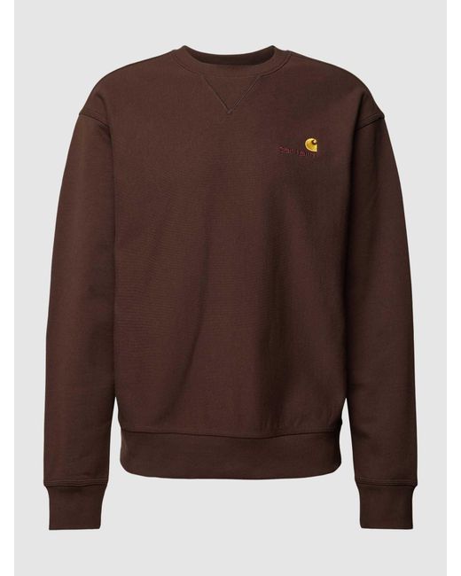 Carhartt Sweatshirt mit Label-Stitching in Brown für Herren