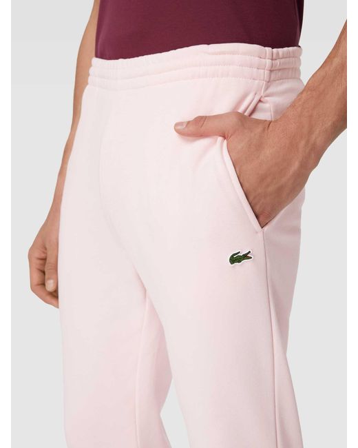 Lacoste Sweatpants mit Label-Detail in Pink für Herren