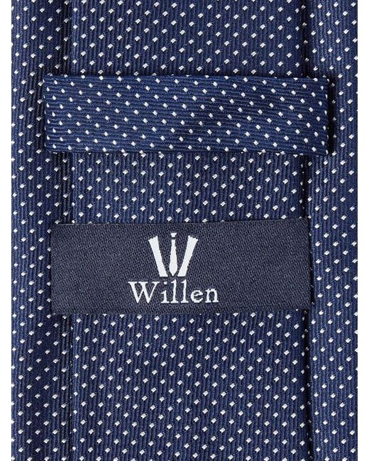 Willen Zijden Stropdas Met All-Over Motief in het Blue voor heren
