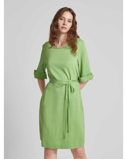 Boss Green Knielanges Kleid aus Viskose-Elasthan-Mix Modell 'Drimie'