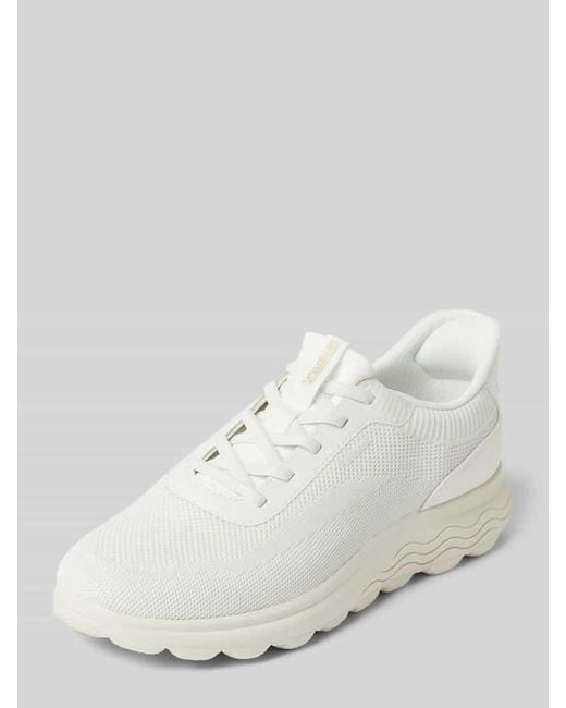 Geox White Sneaker Mit Strukturmuster Modell 'Spherica Plus'