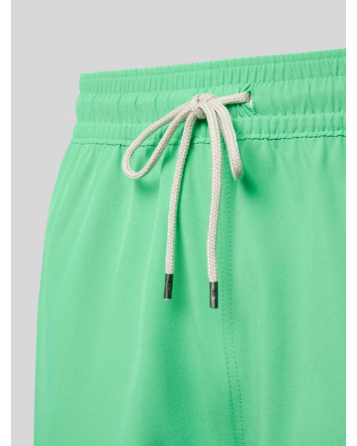 Polo Ralph Lauren Badehose mit Logo-Stitching Modell 'TRAVELER' in Green für Herren