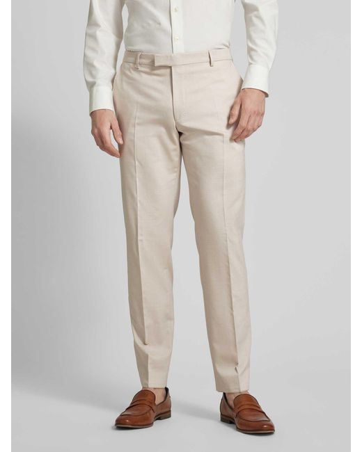 Joop! Slim Fit Anzughose mit Bügelfalten Modell 'Blayr' in Natural für Herren