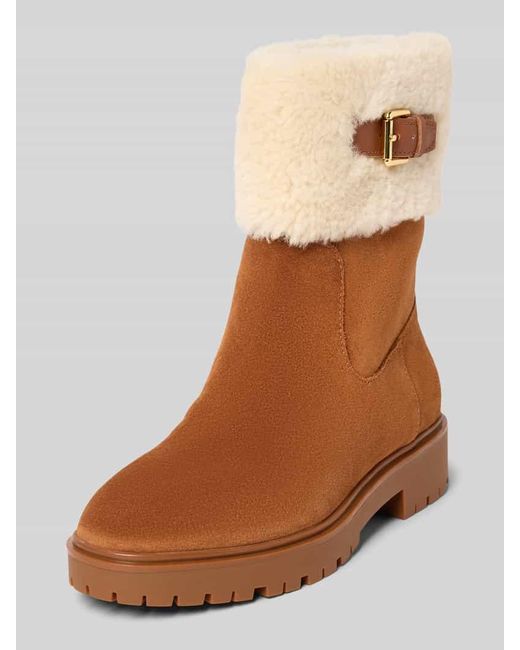 Ralph Lauren Brown Lederboots mit Teddyfutter Modell 'ALLYSON'