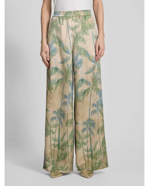 MAX&Co. Green Wide Leg Stoffhose Mit Elastischem Bund Modell 'Acrux'