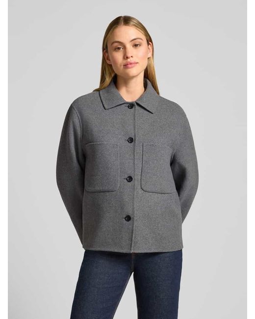 Jake*s Gray Relaxed Fit Jacke mit Lammwoll- und Viskose-Anteil