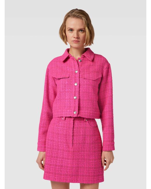 HUGO Pink Cropped Blazer mit Umlegekragen Modell 'Akulanna'