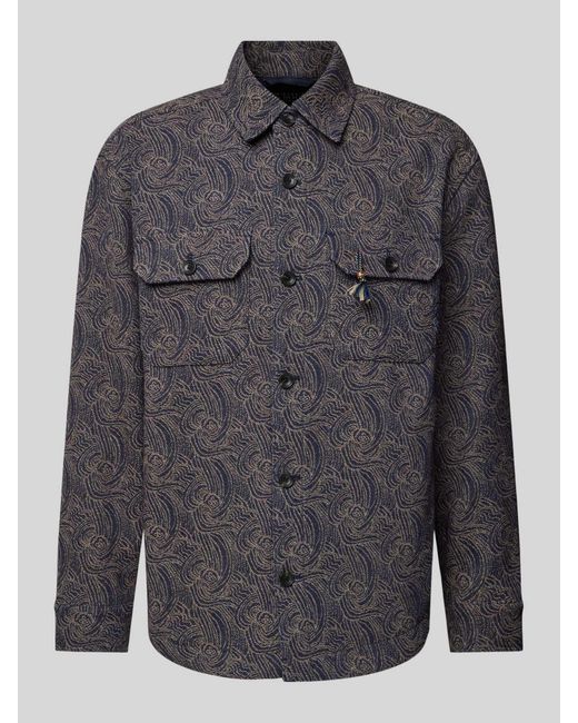 Scotch & Soda Regular Fit Overhemdjack Met Borstzakken in het Gray voor heren