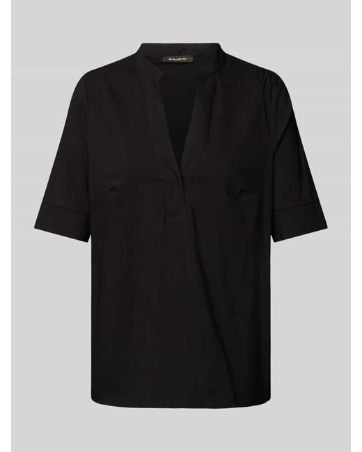 MORE&MORE Black Bluse mit V-Ausschnitt