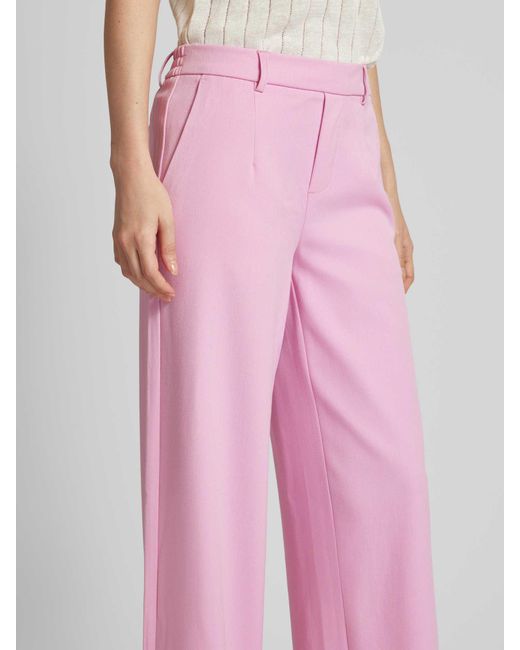 Object Pink Wide Leg Stoffhose mit Bundfalten Modell 'Lisa'