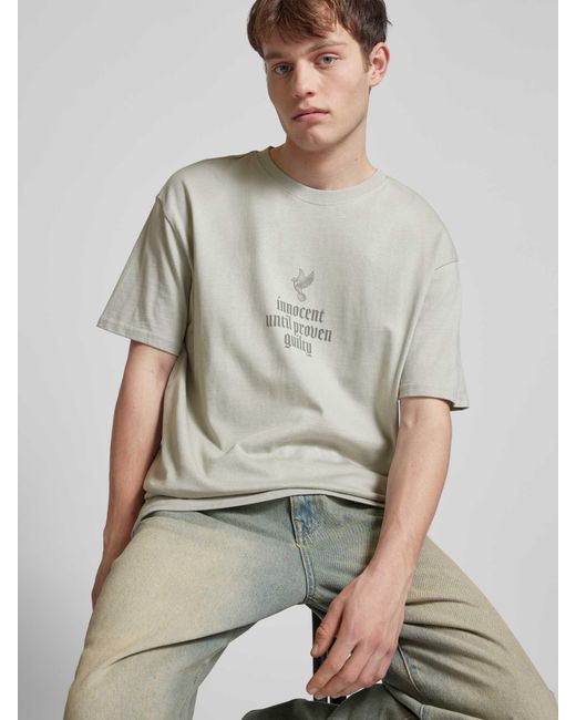 Mister Tee Oversized T-Shirt Met Statementprint in het Gray voor heren