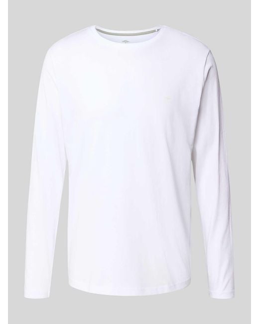 Fynch-Hatton Shirt Met Lange Mouwen En Logodetail in het White voor heren