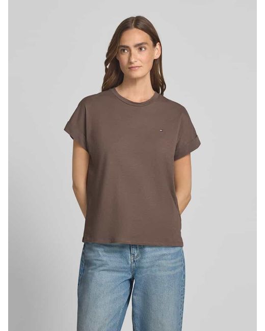 Tommy Hilfiger Brown Regular Fit T-Shirt aus reiner Baumwolle