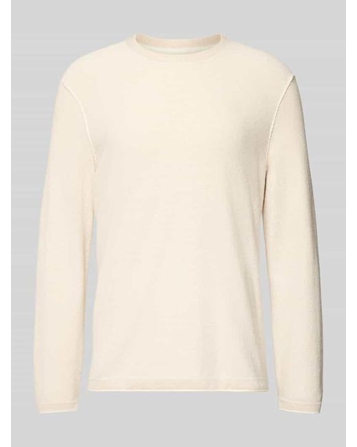 Marc O' Polo Regular Fit Strickpullover aus Baumwoll-Viskose-Leinen-Mix in Natural für Herren