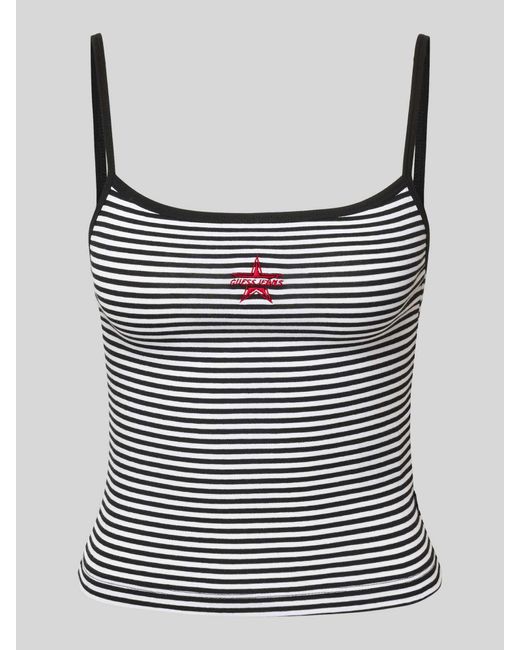Guess Tanktop Met Labelstitching in het Gray