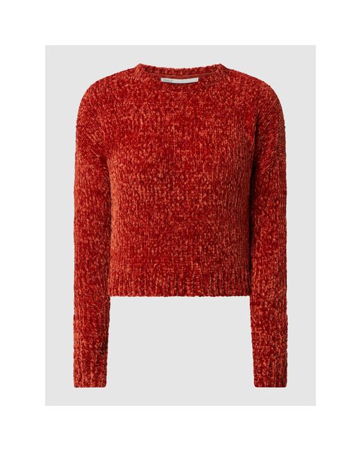 ONLY Red Cropped Pullover aus Samtgarn Modell 'Shilla'