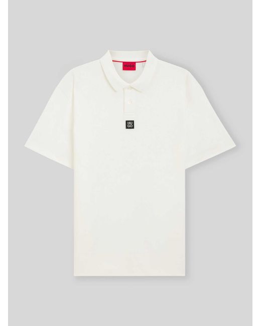 HUGO Poloshirt Met Labelpatch in het White voor heren