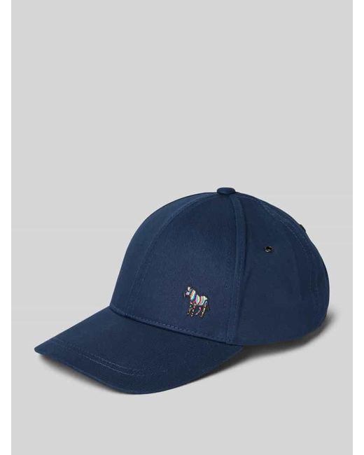Paul Smith Basecap mit Motiv-Stitching Modell 'ZEBRA' in Blue für Herren