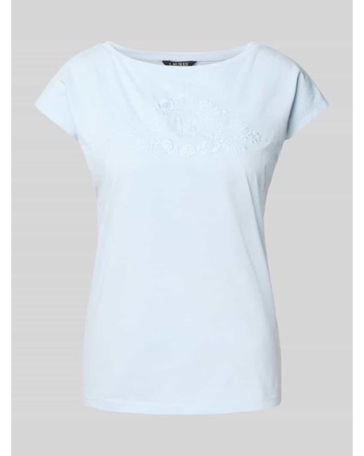 Ralph Lauren Blue T-Shirt mit U-Boot-Ausschnitt