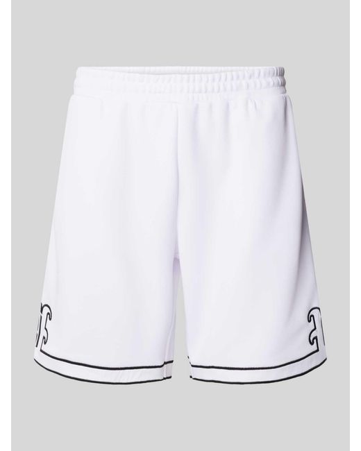 Review Shorts mit elastischem Bund in White für Herren