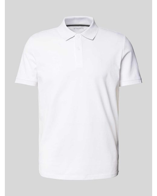 Tom Tailor Regular Fit Poloshirt Van Katoen-piqué Met Logostitching in het White voor heren