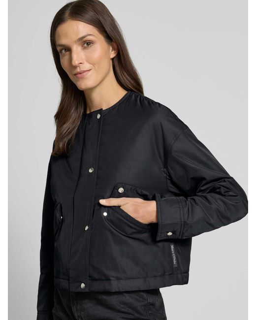 Marc O' Polo Relaxed Fit Bomberjack Met Klepzakken in het Black