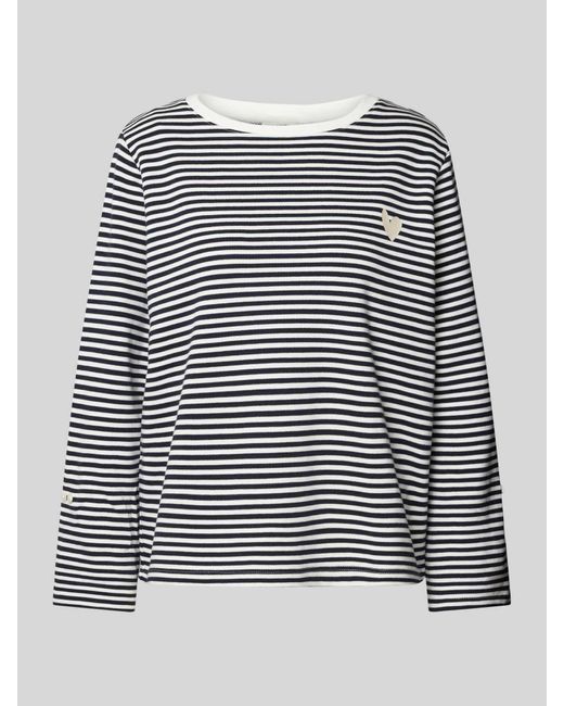 Tom Tailor Comfort Fit Sweatshirt Met All-over Motief in het Gray