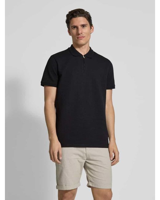 Mcneal Poloshirt mit kurzem Reißverschluss in Black für Herren