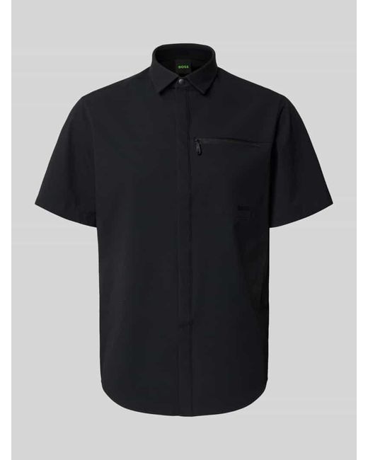 Boss Regular Fit Freizeithemd mit Kentkragen Modell 'URBAN' in Black für Herren