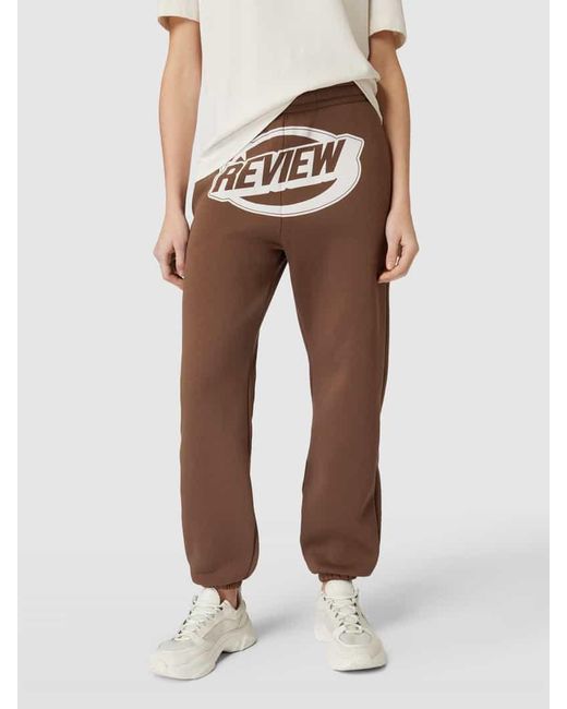 Review Brown Sweatpants mit Puff Logo-Print