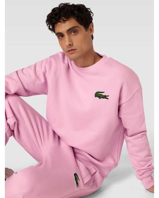 Lacoste Loose Fit Sweatshirt in Pink für Herren