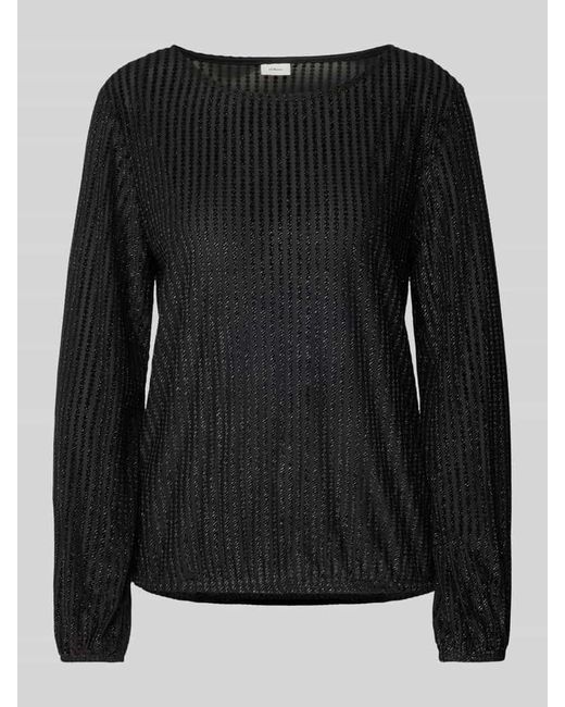 S.oliver Black Regular Fit Bluse mit elastischen Bündchen und Saum