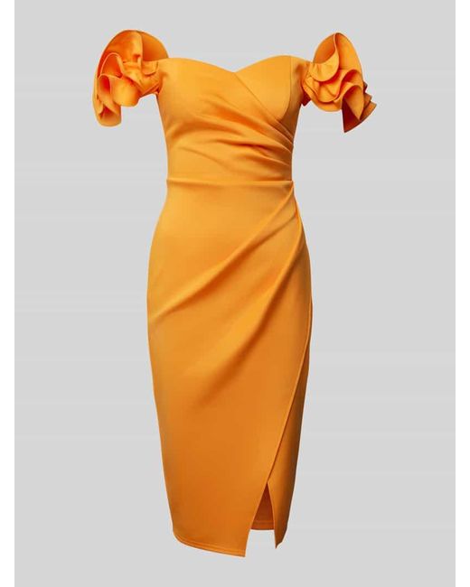 Lipsy Orange Knielanges Cocktailkleid