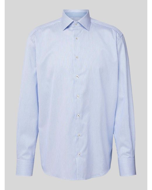 Eterna Comfort Fit Zakelijk Overhemd Met Streepmotief in het Blue voor heren