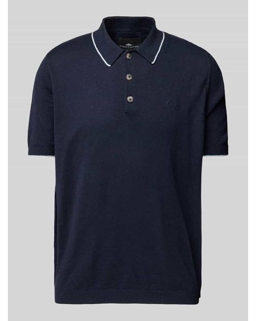 Fynch-Hatton Poloshirt mit kurzer Knopfleiste in Blue für Herren
