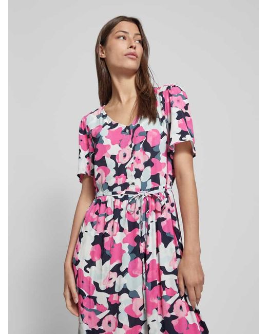 Tom Tailor White Midikleid Mit Bindegürtel