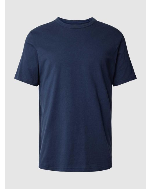 Marc O' Polo T-shirt Met Geribde Ronde Hals in het Blue voor heren