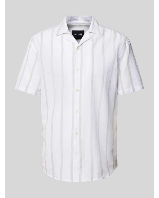 Only & Sons Vrijetijdsoverhemd Met Reverskraag in het White voor heren
