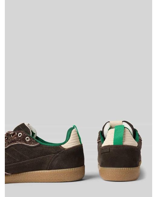 Alohas Brown Sneaker aus echtem Leder mit Kontrastbesatz