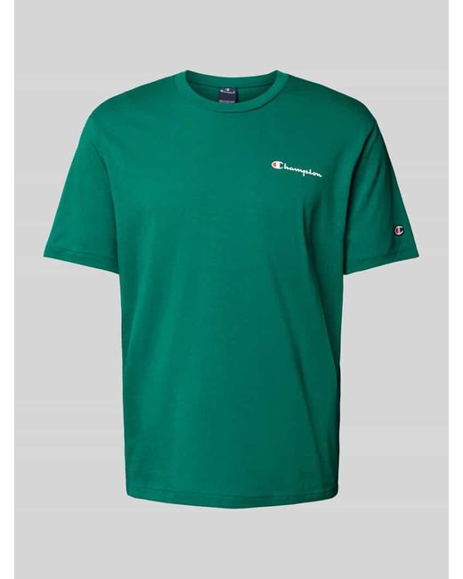 Champion T-Shirt mit Label-Print in Green für Herren