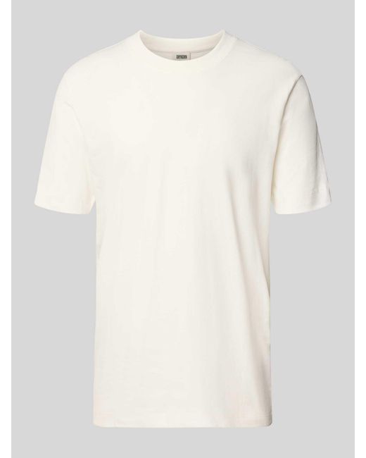 Drykorn T-shirt Met Geribde Ronde Hals in het Natural voor heren