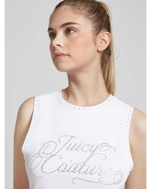 Juicy Couture Tanktop Met Siersteentjes in het White