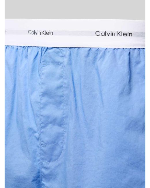Calvin Klein Blue Relaxed Fit Pyjama-Shorts mit elastischem Label-Bund
