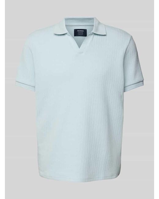 Mcneal Regular Fit Poloshirt mit V-Ausschnitt in Blue für Herren