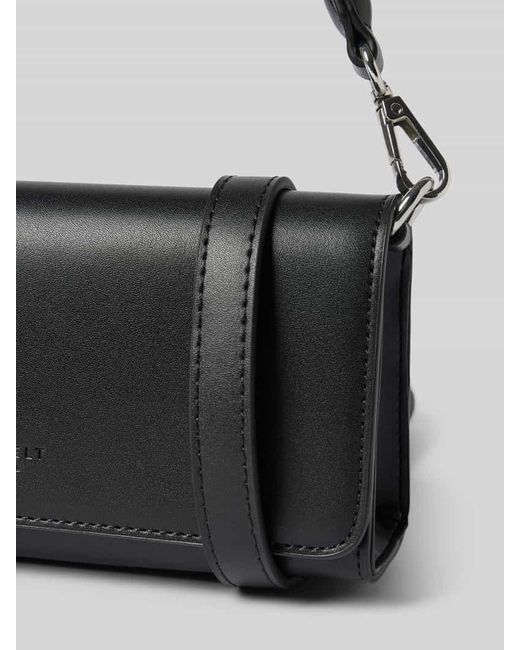 SEIDENFELT Black Handtasche mit Label-Detail Modell 'MELBU'
